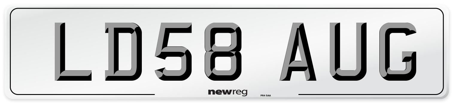 LD58 AUG Number Plate from New Reg